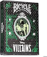Vista 2 de Cartas de juego Bicycle Villanos de Disney - Incluye 12 villanos de Disney incluyendo Cicatrices, Maléfica, Úrsula y más - Cartas de juego verdes
