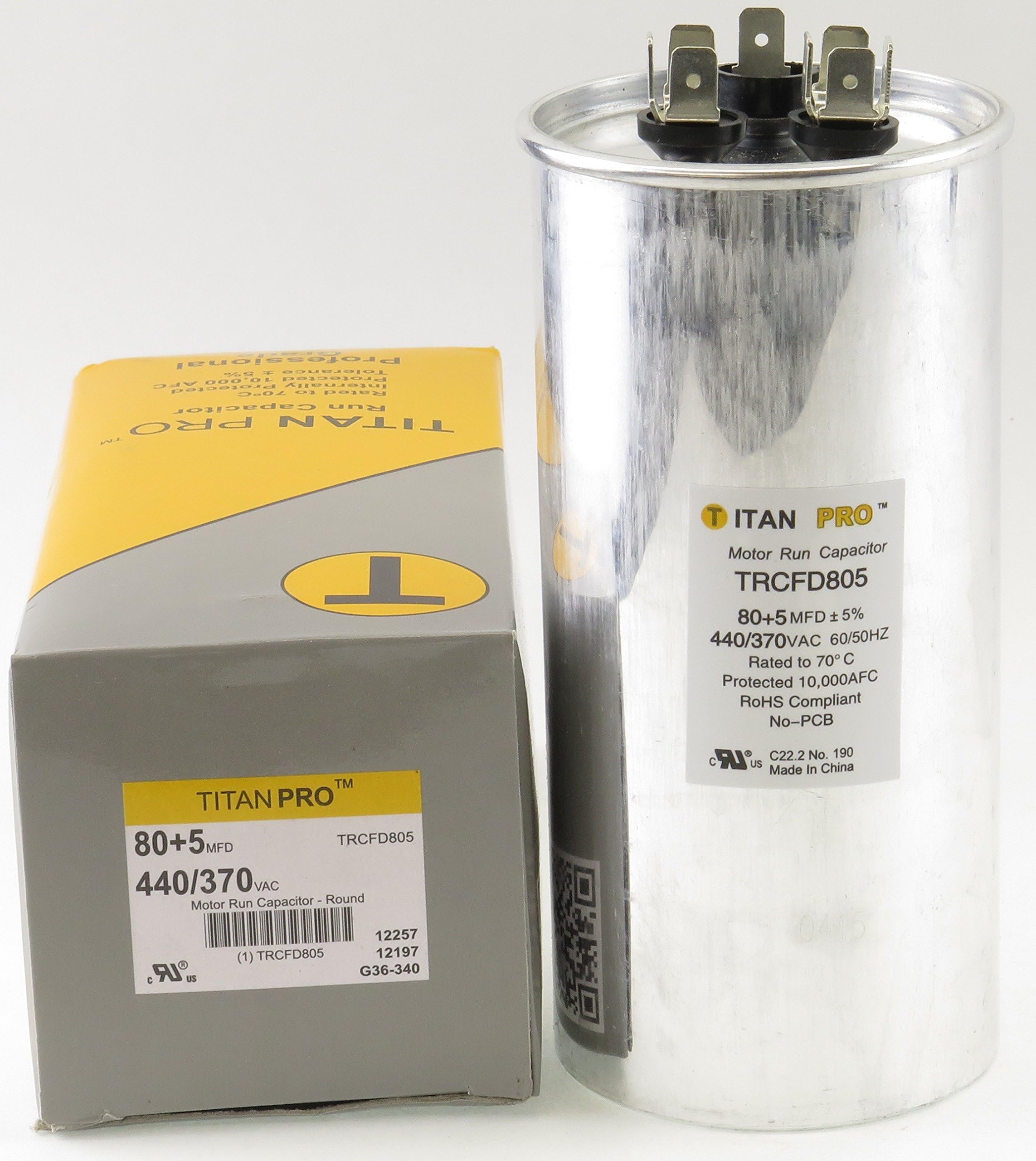 Motor Dual Run Cap, 80/5 MFD, 370-440V