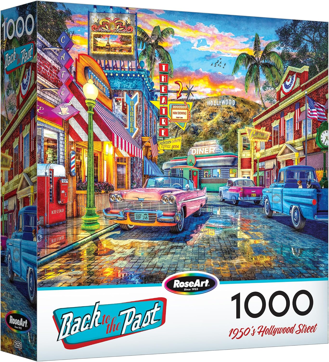 RoseArt - Back to The Past - 1950'S Hollywood Street - 1000 Piece Jigsaw Puzzle for Adults