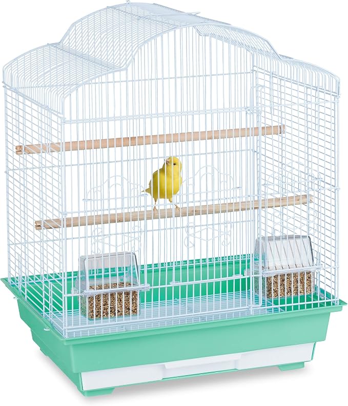 Relaxdays Jaula de Aves Metálica para Canarios Pequeños, con Perchas y…