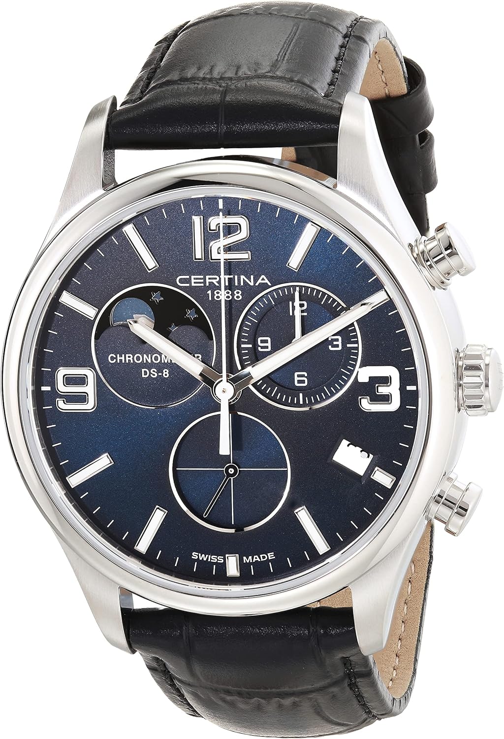 Certina, Mens, DS 8 Chronograph Moon Phase, Stainless Steel,