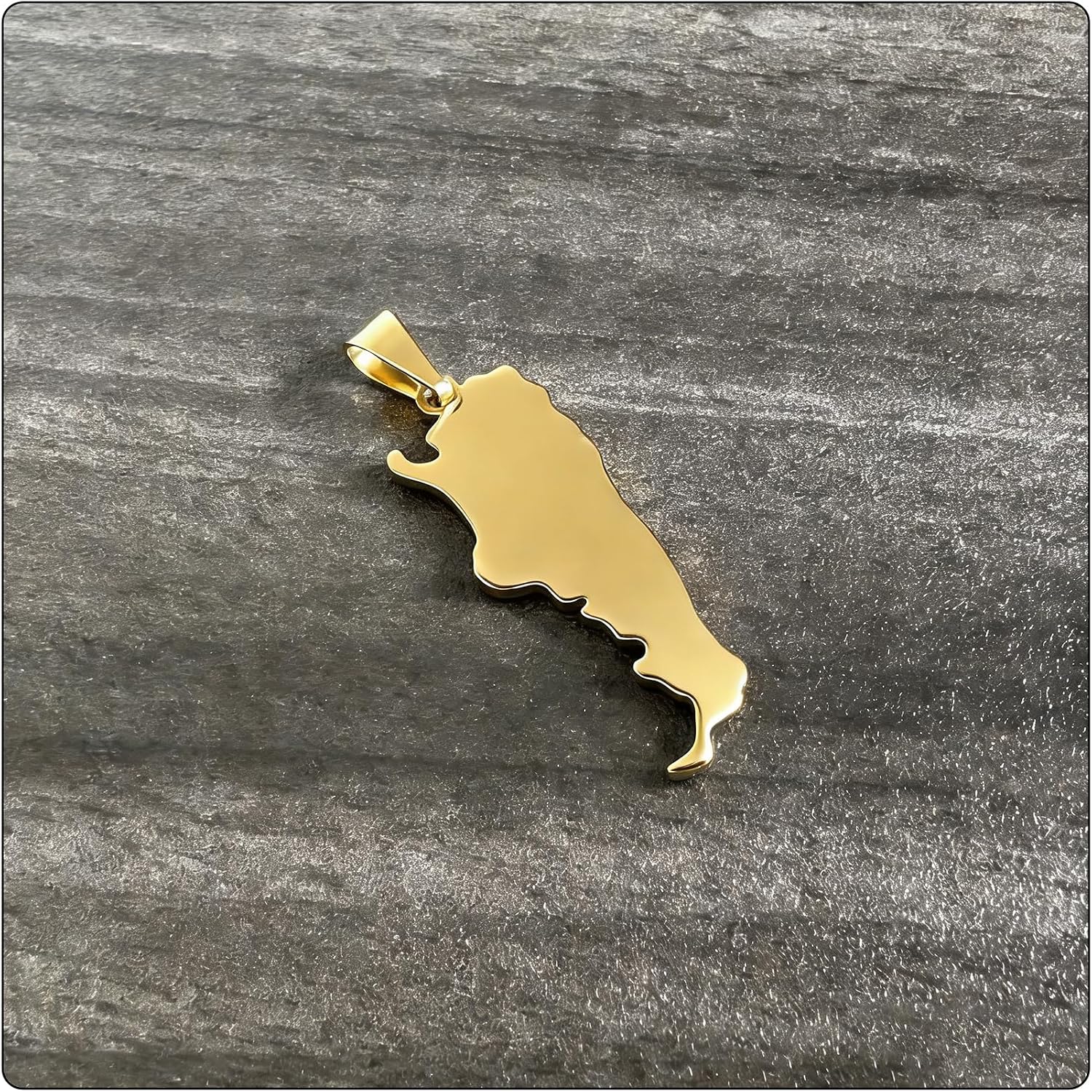 Argentina Map Necklace for Women,Fashion Stainless Steel Gold Plated Pendant Flag Necklace,Country Pendant with O Link Chain
