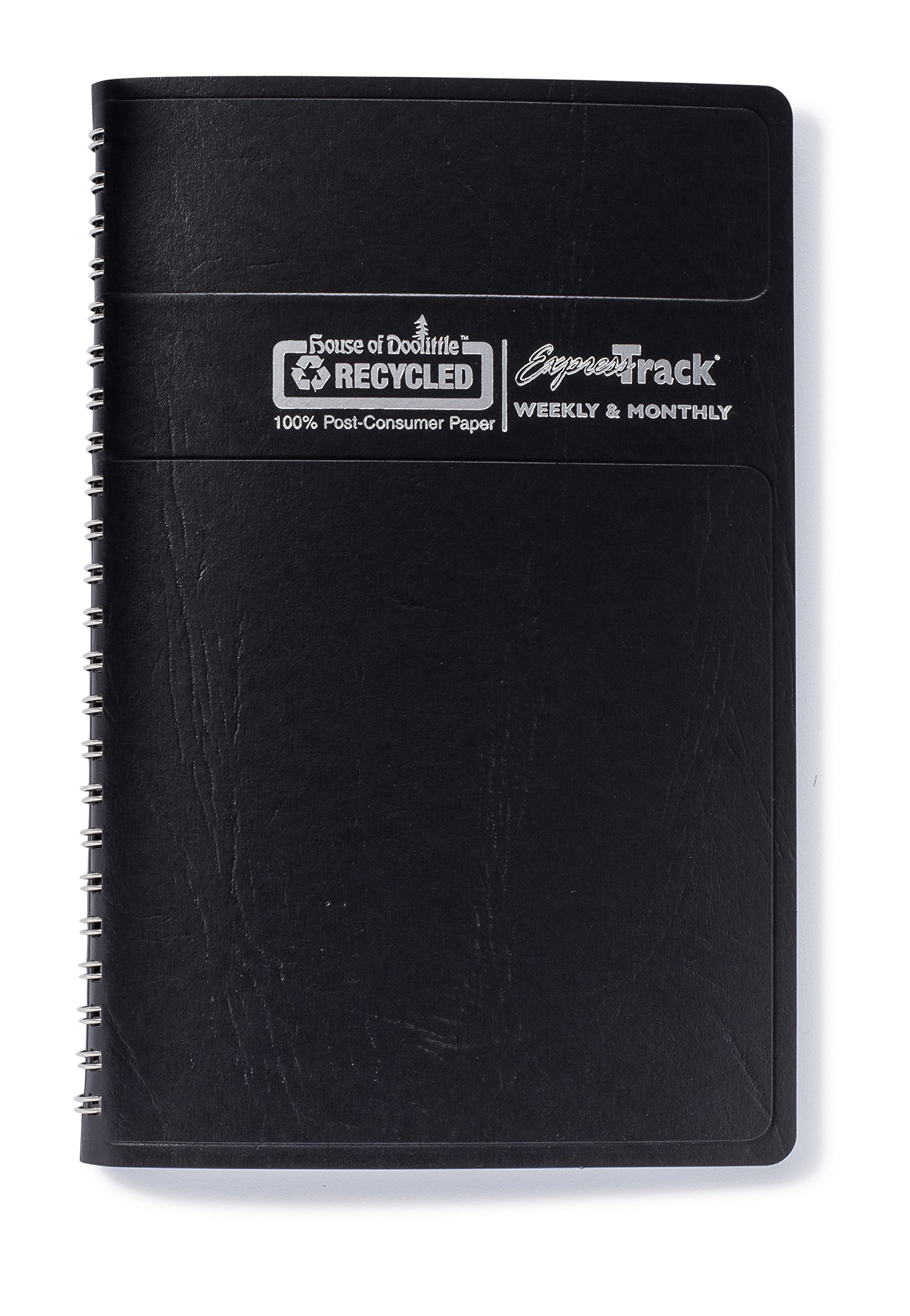 House of Doolittle Express Track Recycled Weekly Appointment Book/Monthly Planner, 8 x 5, Black Cover - Image 2