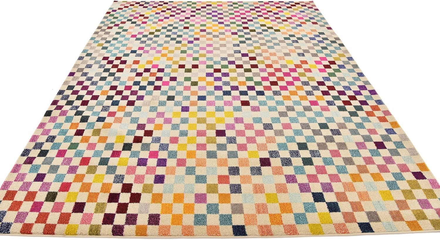 Unique Loom Chromatic Collection Modern Geometric & Vibrant Abstract Area Rug For Any Home Décor (8' 0 x 10' 0 Rectangular, Multi/ Beige)