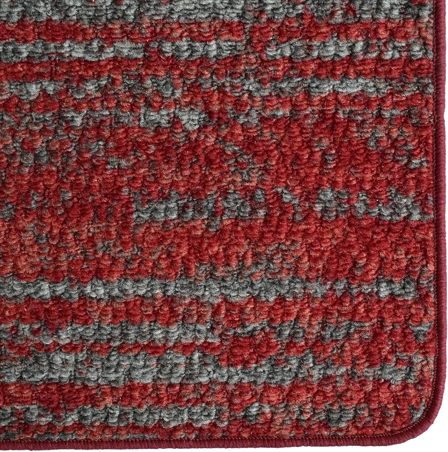 iCustomRug Red Mat Decorative Kitchen Bathroom Mat, Non-Skid, Machine Washable Interior Accent Mat 28"x45" City Stripe Red