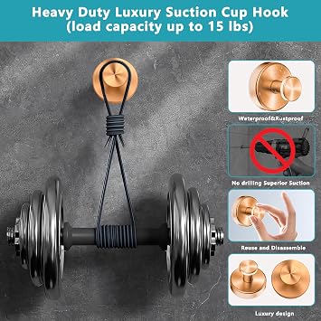 Suction Cup Hooks ,Wreath Hooks Hanger for Front Door,Rose Gold 4 Pcs