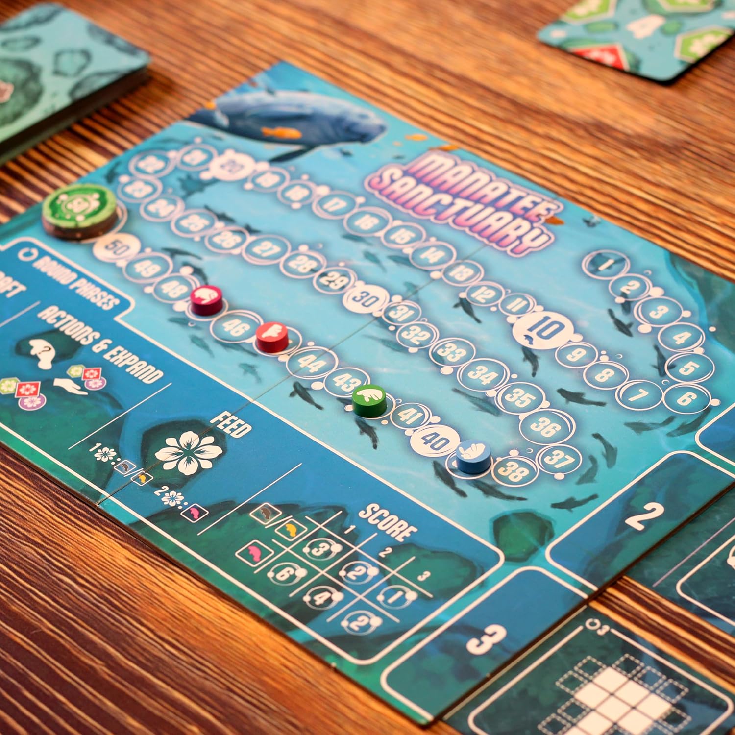 Manatee Sanctuary: Seacow Edition Board Game - Strategic Tableau Building and Drafting Game for Adults and Kids 11+, 1-6 Players