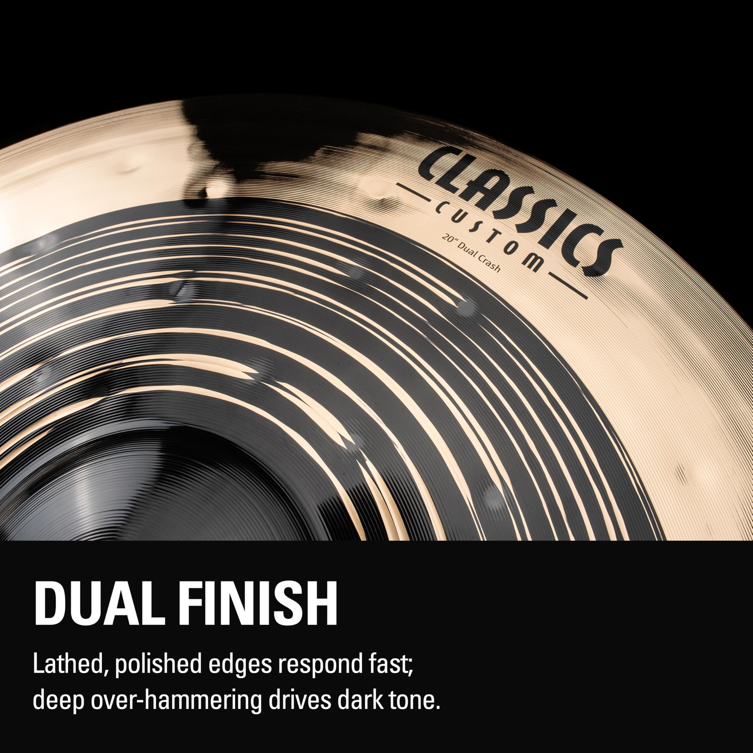 Meinl Cymbals Classics Custom Dual Cymbale Crash 20 pouces (Vidéo) pour Batterie (50,80cm) Bronze B12, Deux Finitions - Fabriquée en Allemagne (CC20DUC)