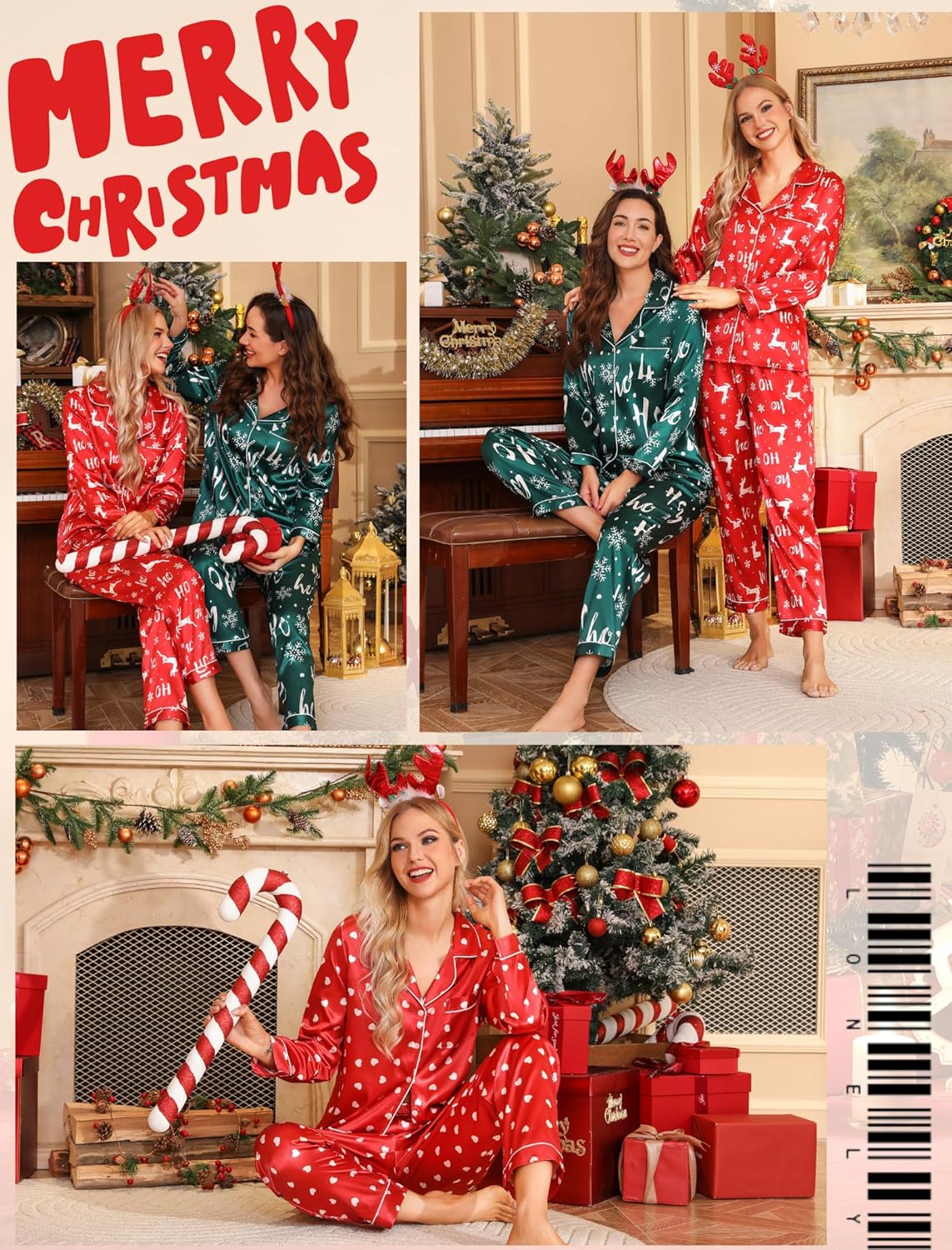 Leikar Silk Pajamas Long Sleeve Pajama Sets For Women Soft Button Down Pajamas Pj Set - Image 5