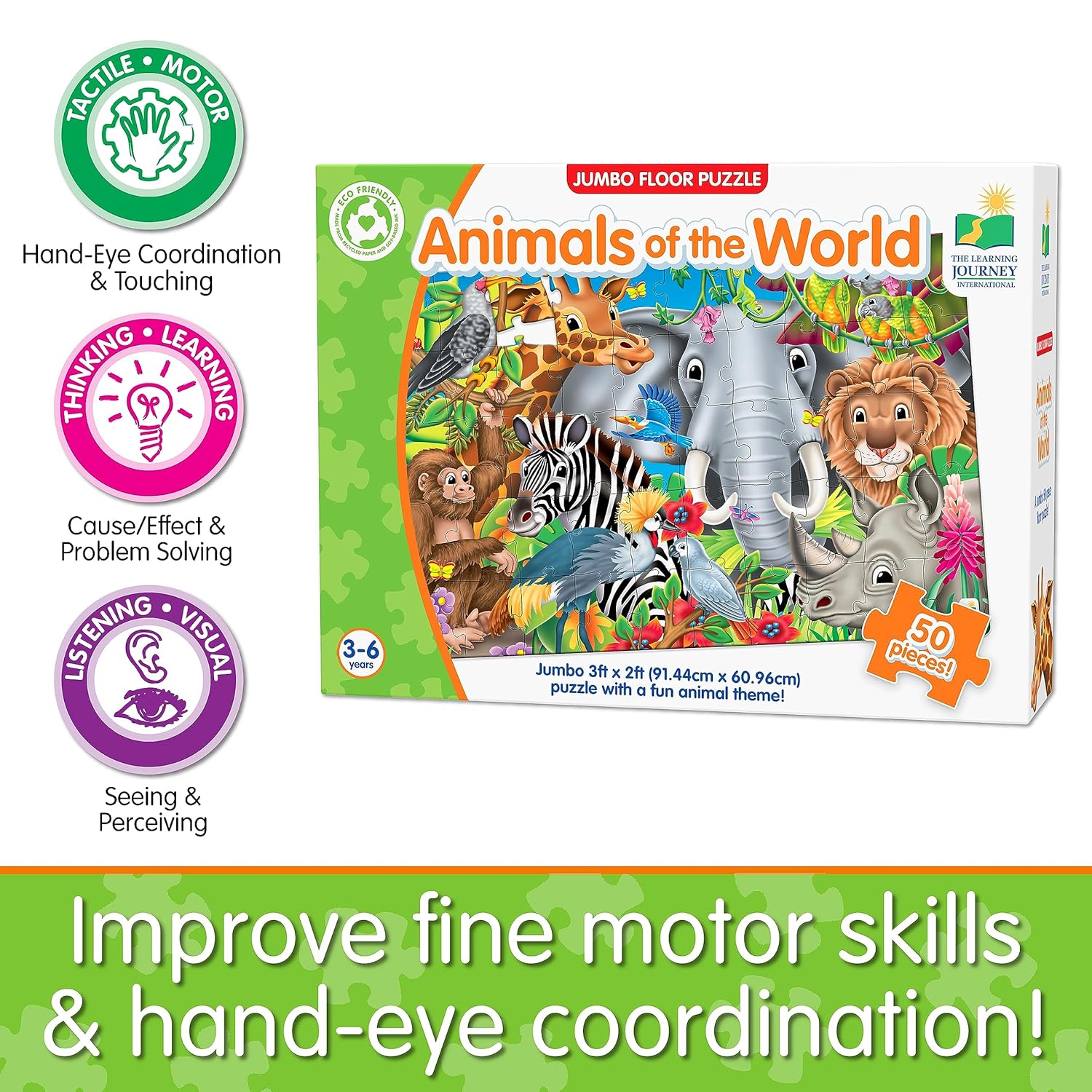 Animals Of The World Jumbo Floor Puzzle By The Learning Journey