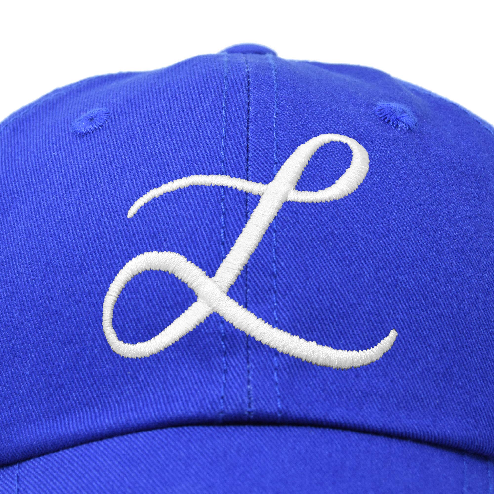 DALIX Initial Hat Letter L Royal Blue Womens Baseball Cap Monogram Embroidered