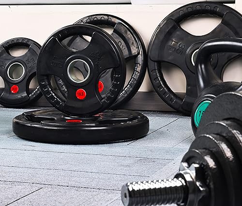 Miniatura 2 de Signature Fitness Olympic - Placa de pesas de hierro fundido de 2 pulgadas para entrenamiento de fuerza y levantamiento de pesas, juego de pesas