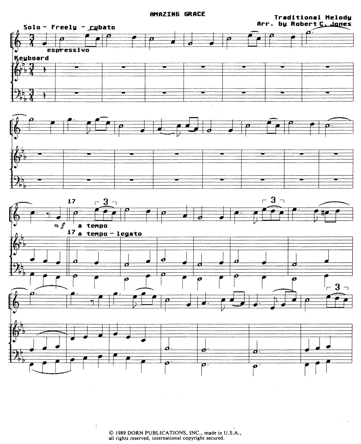 Songs of Faith for Bb or Eb Saxophone and Piano Arranged by Robert C. Jones      Sheet music