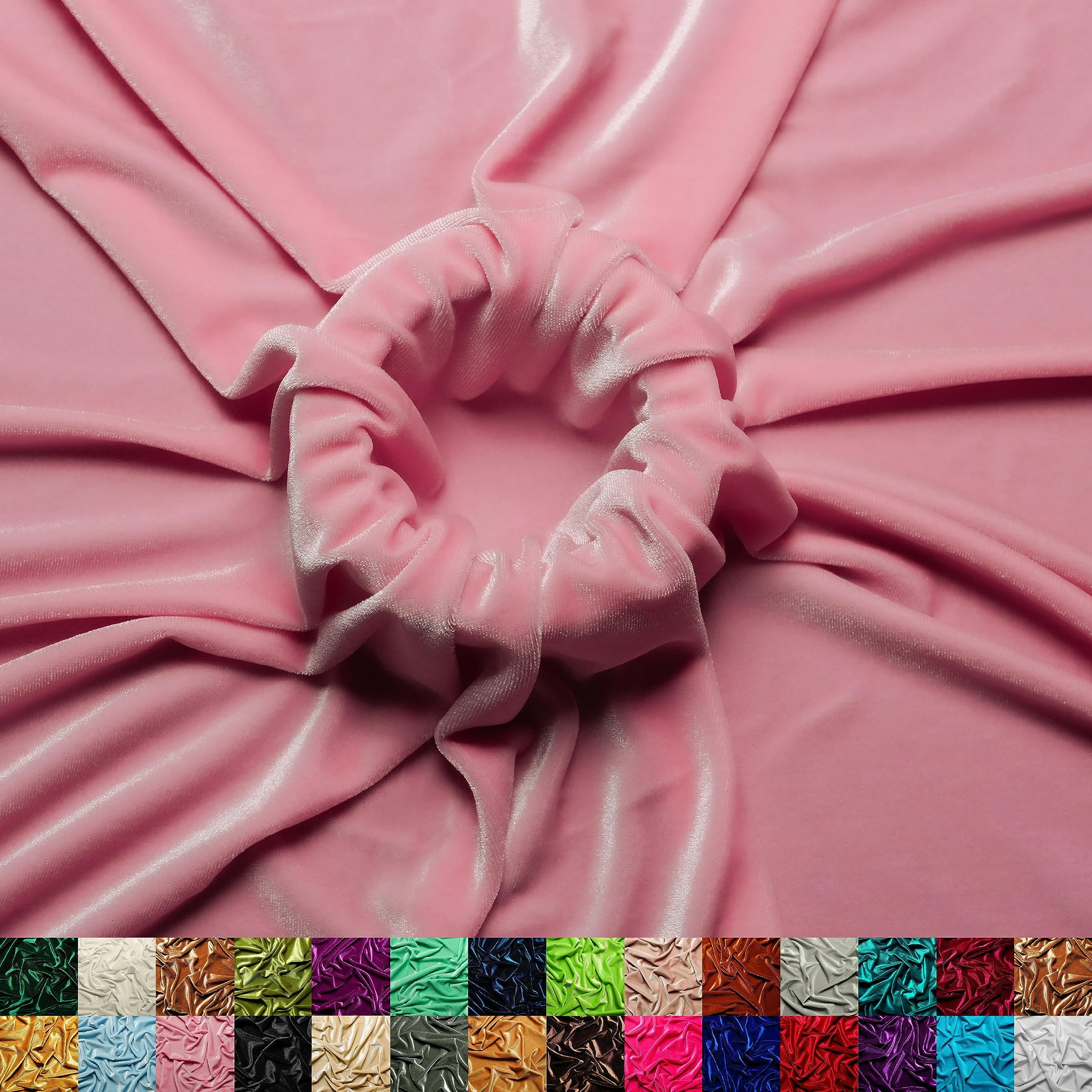 Ice Fabrics Stretch Velvet Fabric by The Yard - 60" Wide Soft Stretchy Fabric for Sewing Clothes, Apparel, Costume, Crafts - 90% Polyester 10% Spandex - Baby Pink - 1 Yard