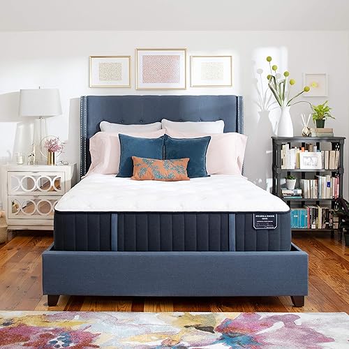 Colchón de lujo Stearns & Foster Estate, de 14 pulgadas y base de 9 pulgadas, tamaño individual XL, fabricado a mano en EE. UU., Espuma, Blanco