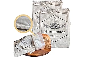 Organic Reusable Linen Bread Bags for Homemade Bread Storage (2-Pack XL)