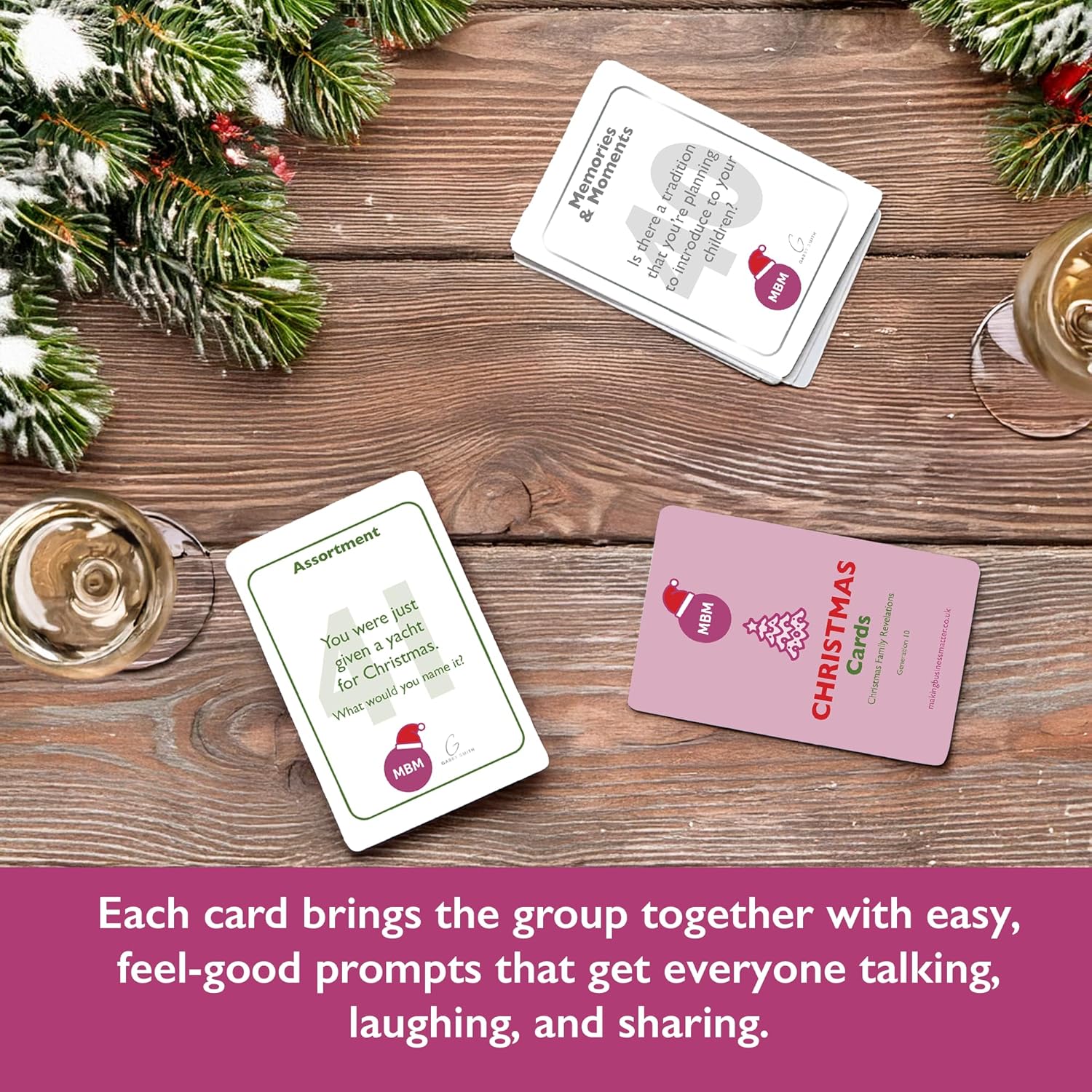 MBM Christmas Home Deck – 80 Festive Conversation Starters & Icebreaker Cards. Perfect for Family Gatherings, Holiday Parties, & Creating Memorable Moments Together