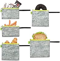 Vista 14 de Nordic By Nature - Bolsas reutilizables de doble capa para sándwiches y aperitivos, sin BPA, fáciles de limpiar, bolsas de almuerzo escolar