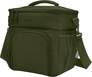 Bentgo Prep Deluxe Insulated Multimeal Bag - Lunch Box Bag, Holds 5 Meals, Premium Insulation up to 8 Hrs, Durable, Water-Resistant - Large Capacity For Adult Meal Prep (Olive Green)