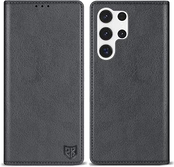 for Galaxy S23 Ultra Wallet Case Strong Magnetic 6.8 inch,Grey