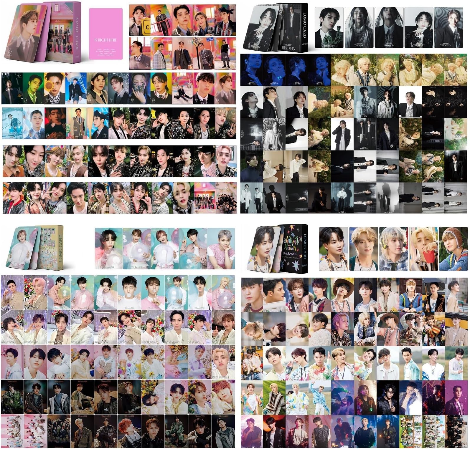 YiYiXiXi4Pack/220Pcs Photocards Lomo Cards Greeting Card with Postcards Box for Collection(Red)