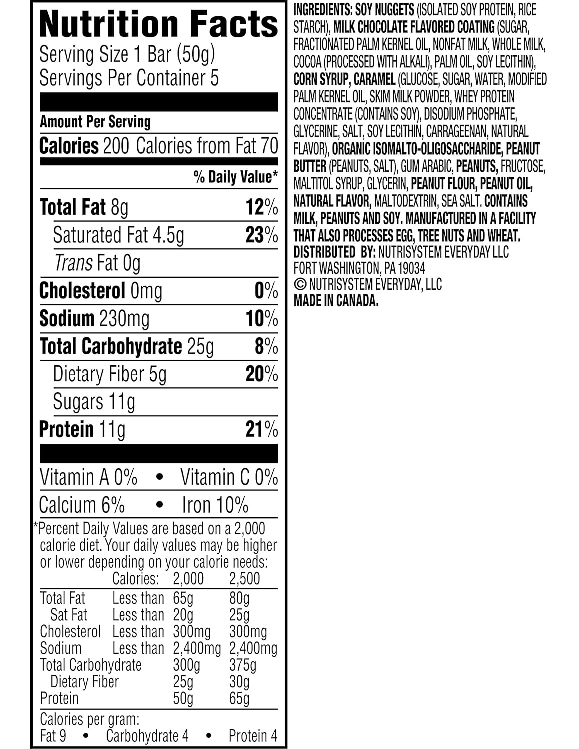 Nutrisystem® NutriCRUSH® Chocolate Peanut Butter Bars, 30 ct