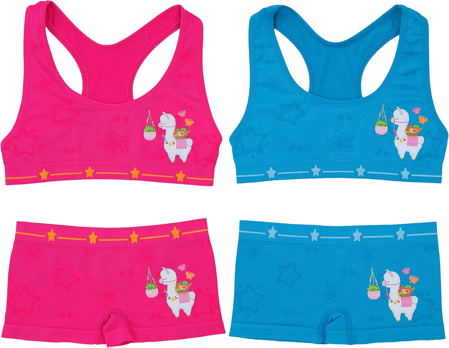 ToBeInStyle Girl's Pack of 6 Racerback or Cami Style Training Bra Tops & Matching Boyshort Bottoms - Image 5