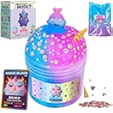 Unicorn Cloud Slime Kit – Blue & Pink Sensory Slime for Kids, Non-Sticky & Scented Cloud Dough, Squishy, ASMR Fun, Axolotl Charm & Mix-Ins, Gifts for Girls & Boys Ages 5–12 & Teens, 7oz, MOOZ Magic
