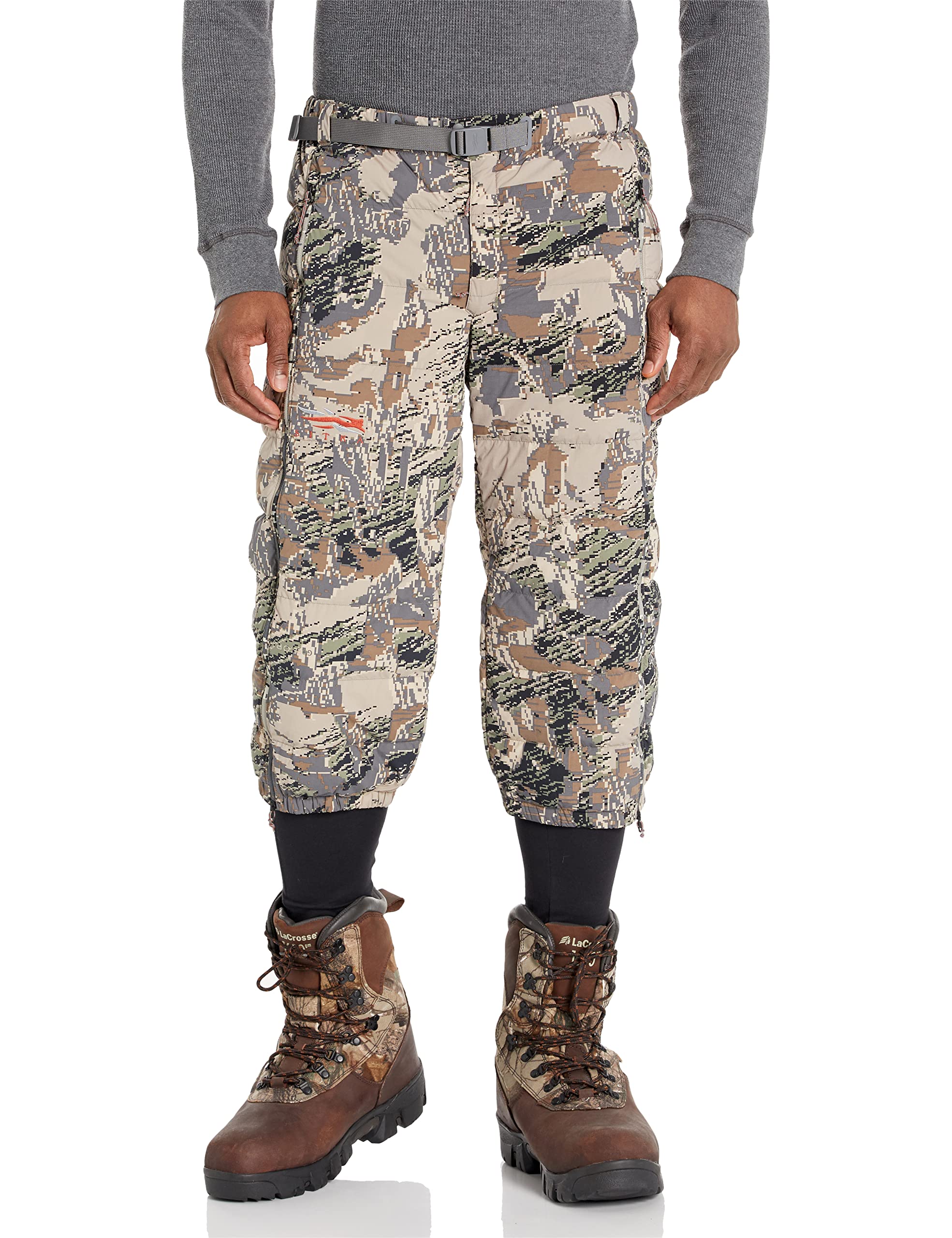 SITKA Kelvin Lite Down 3/4 Camo Insulated Warm Packable Hunting Pants, Optifade Open Country, X-Large