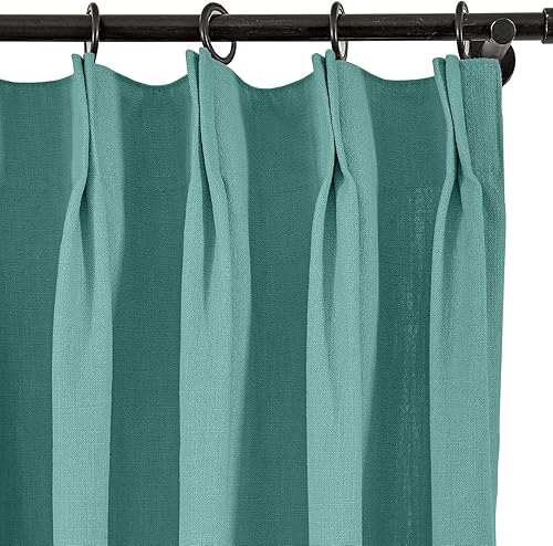 Miniatura 29 de Frelement Cortinas plisadas de lino de algodón extra anchas para oscurecer la habitación, 120 pulgadas de ancho x 96 pulgadas de largo, cortinas