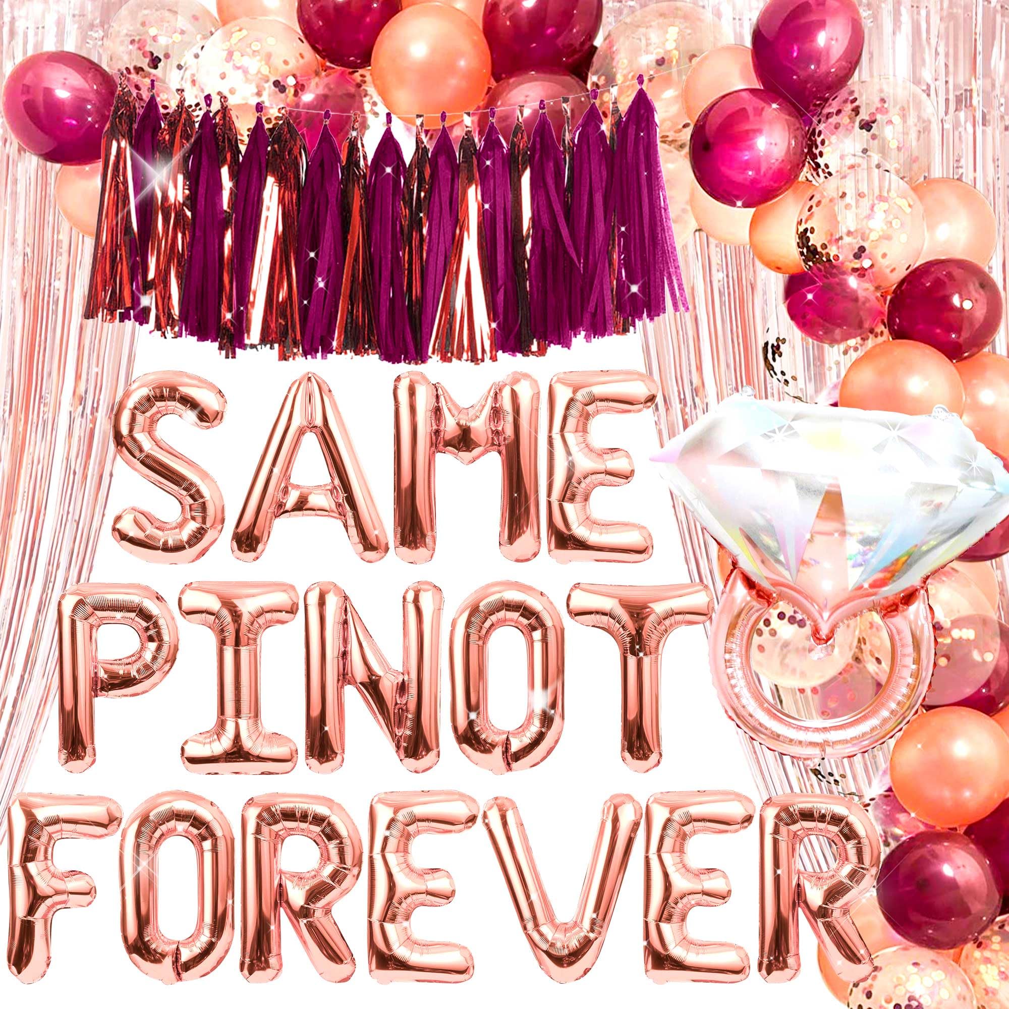LaVenty Same Pinot Forever Bachelorette Decor Wine Bridal Shower Decorations for Wine Bachelorette Party Napa Bachelorette Party Decorations