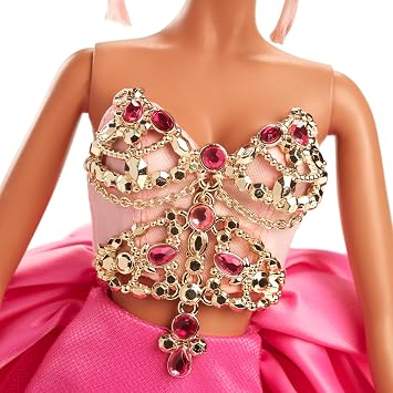 Barbie Signature Mueca de Coleccin Vestido Rosa con Joyas Pink Collection