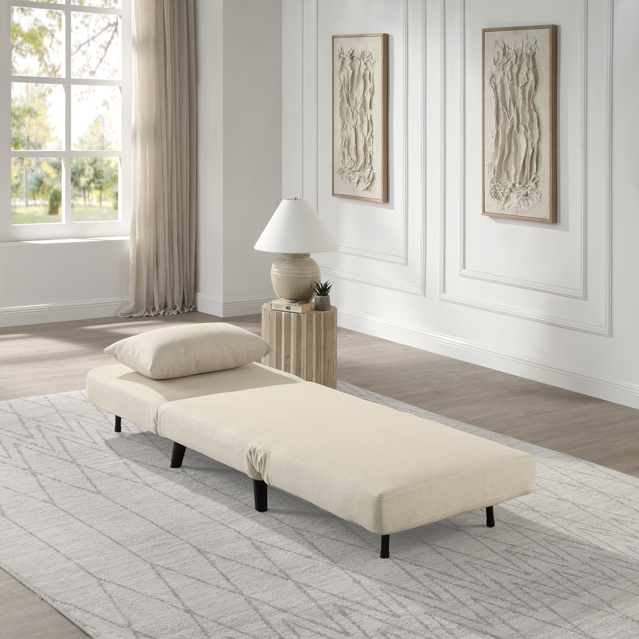 Atlantic Home Collection Sessel Robby inkl. Schlaffunktion (Liegefläche ca. 190 x 75 cm), Creme