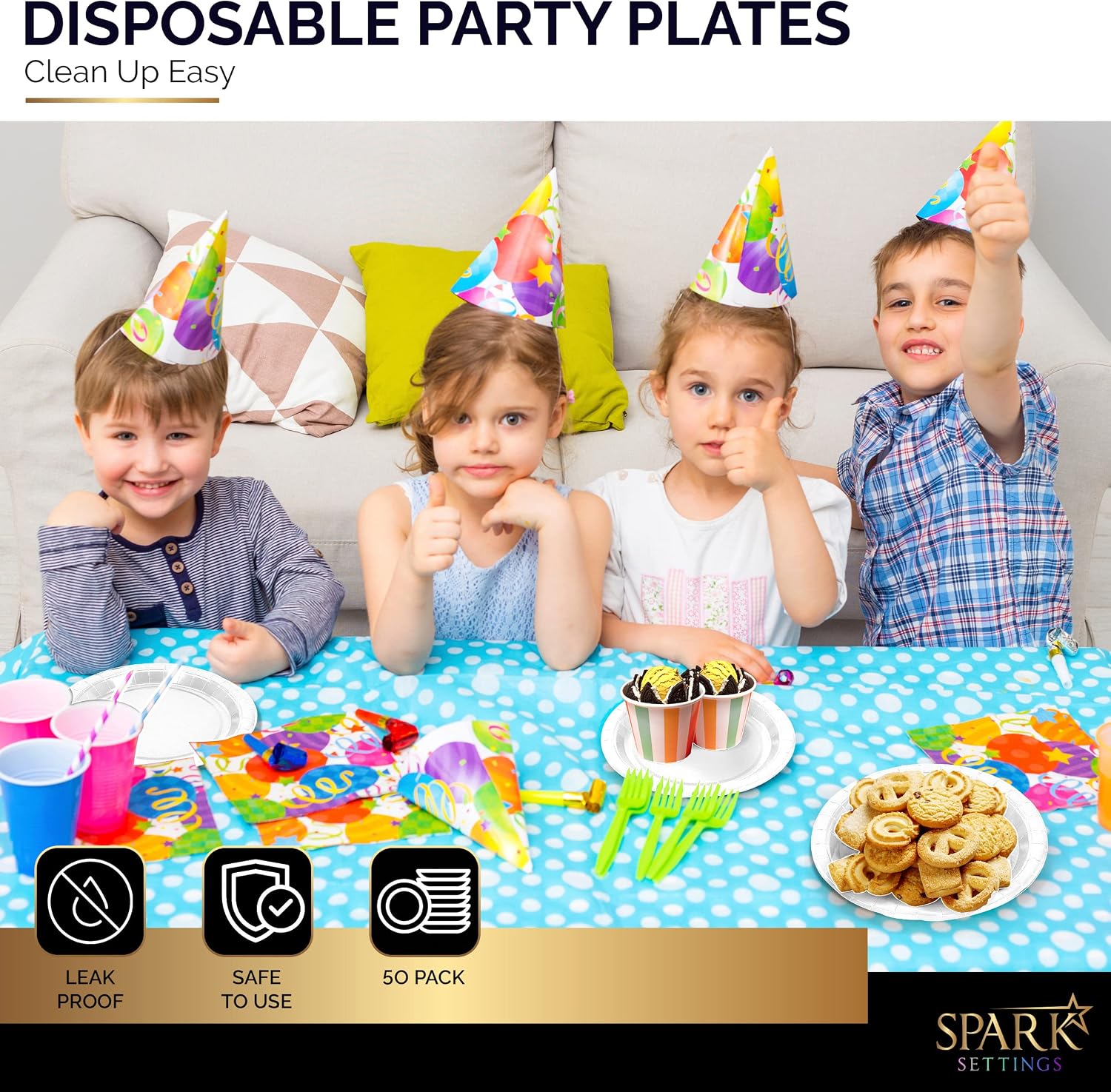Amcrate Disposable Paper Plates White, 7 Inch Paper Dessert Plates, Strong and Sturdy Disposable Plate for Party, Dinner, Holiday, Picnic, or Travel Party Plate, Pack of 50 image 5