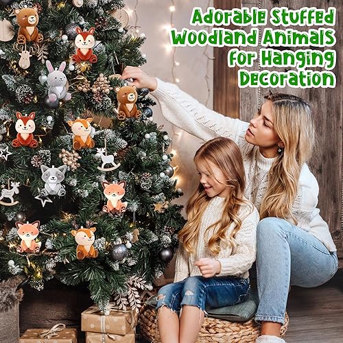 Miniatura 8 de Suilung 12 piezas de mini animales de peluche del bosque a granel de 4 pulgadas, lindos osos de peluche, conejo, ardilla, mapache, zorro, ciervo,