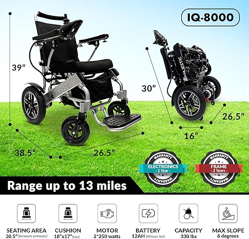 Miniatura 24 de Majestic - Sillas de ruedas eléctricas para adultos, silla de ruedas eléctrica plegable ligera, silla de ruedas motorizada para personas mayores