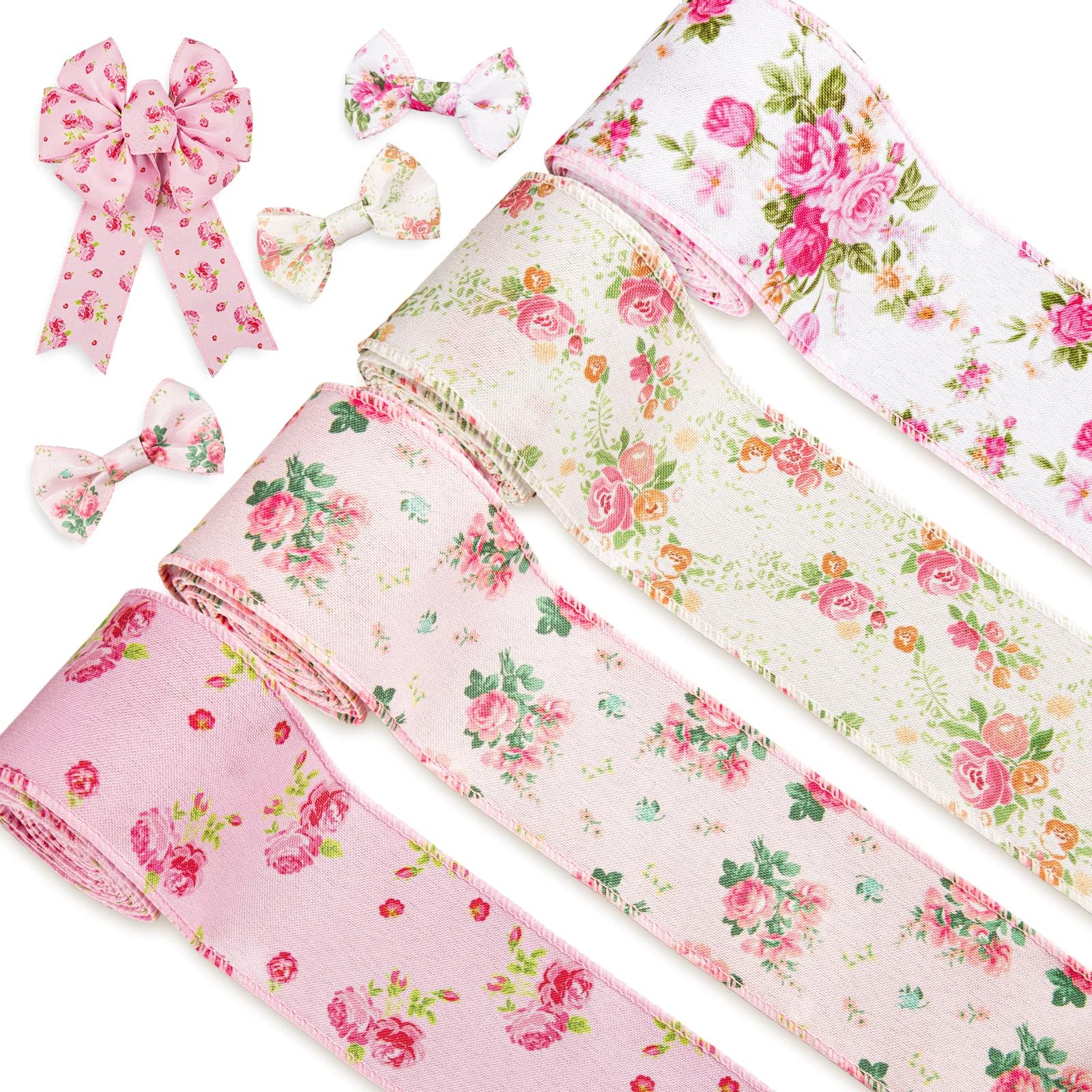 FRONT RIBBON BOW FLORAL PRINT W/ SIDE POCKETS main image 1