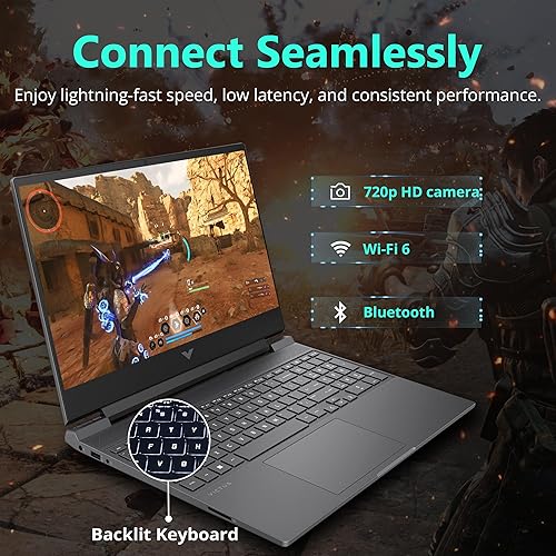 Vista 14 de HP Victus 16 - Laptop para juegos, NVIDIA GeForce RTX 3050, Intel Core i5-11260H de 11ª generación, 8 GB de RAM, SSD de 512 GB, pantalla IPS Full HD