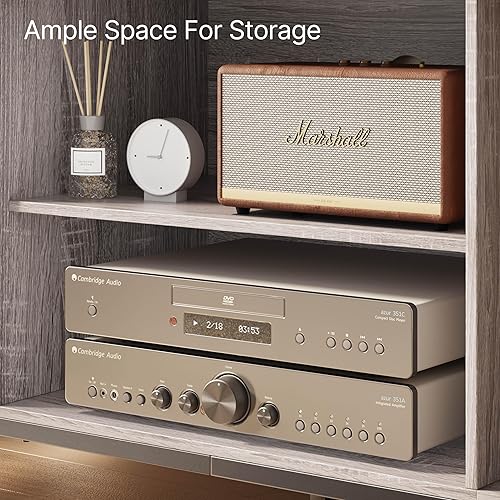 Miniatura 6 de Gizoon Soporte de TV para TV de hasta 65 pulgadas con estantes abiertos, centro de entretenimiento para juegos de 3 niveles para PS5, mesa consola