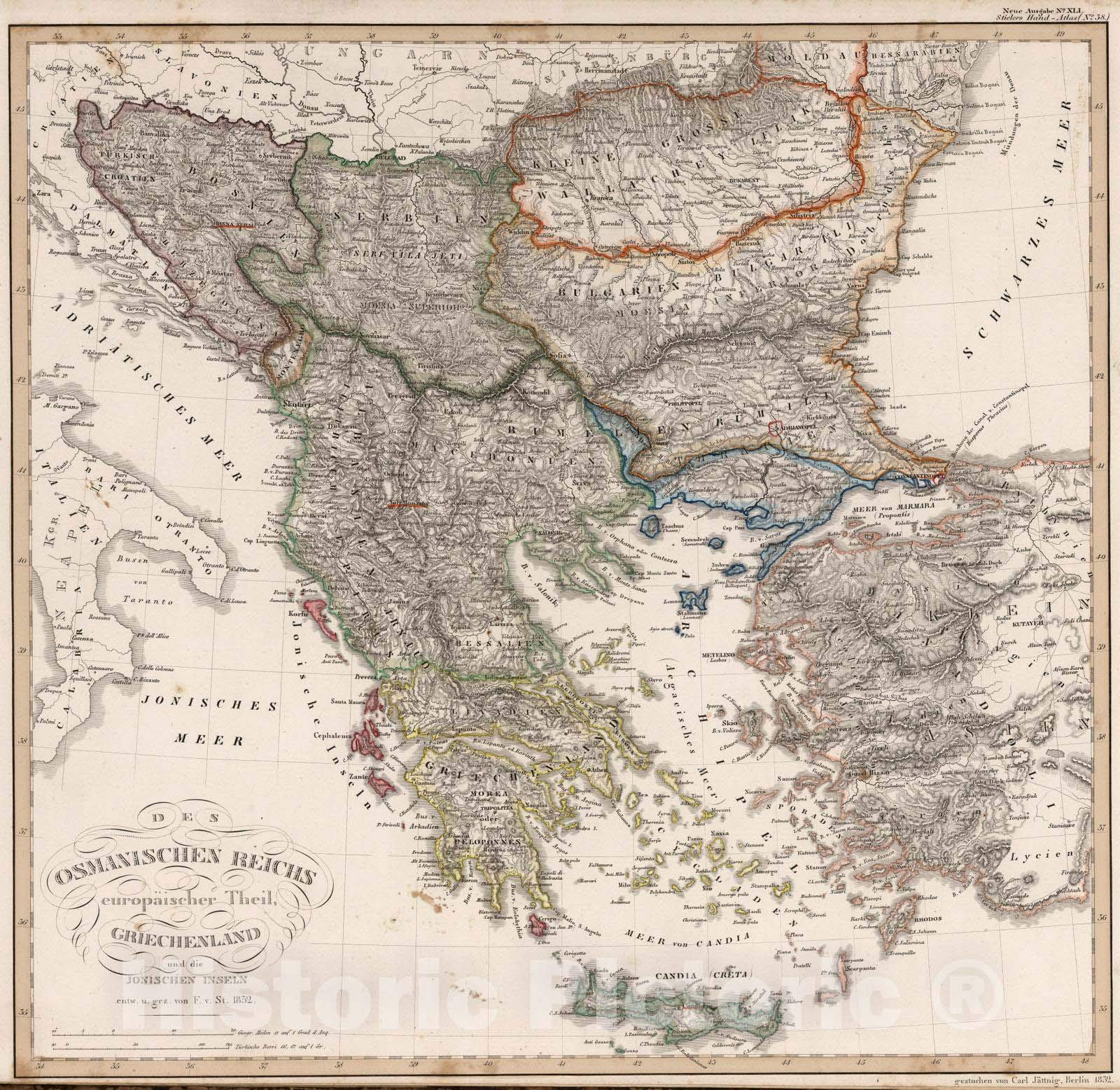 Amazon.com: Ottoman Empire in Europe and Greece - 1832 Historical