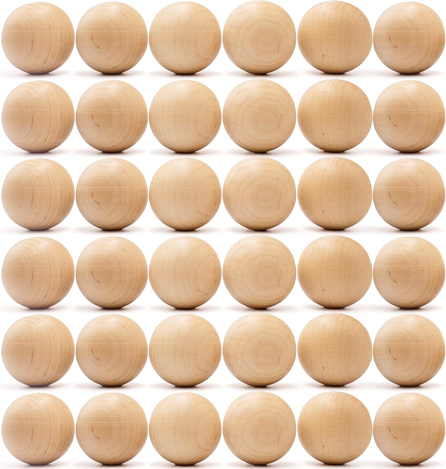 36 Pieces 35mm Wooden Balls for Crafts, Large Round Craft