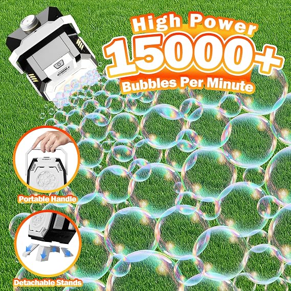 Belemar Bubble Machine for Kids, Automatic Bubble Blower with Lights