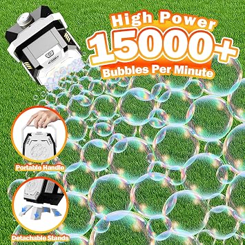 Belemar Bubble Machine for Kids, Automatic Bubble Blower with Lights