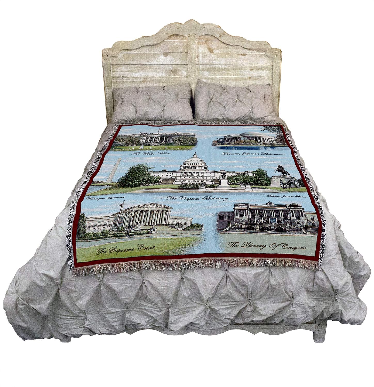 Pure Country Weavers Washington DC Blanket - Gift Tapestry Throw Woven from Cotton - Made in the USA (72x54)