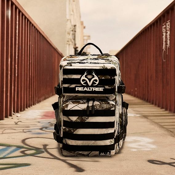 WOLFpak 25L アスレチックジムバックパック - 耐久性のある1000D防水オックスフォード素材、MOLLEウェビング、ラップトップポケット付き, Realtree Apx Snow。, 25L, 25リットルのバックパック。