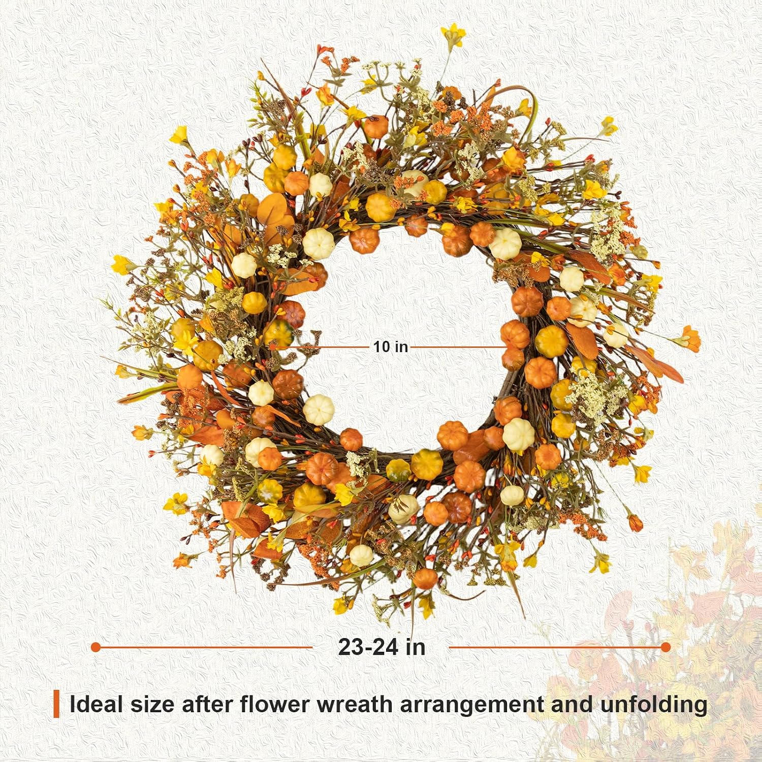 24 Inches Fall Wreath Fall Wreaths for Front Door Thanksgiving Wreath