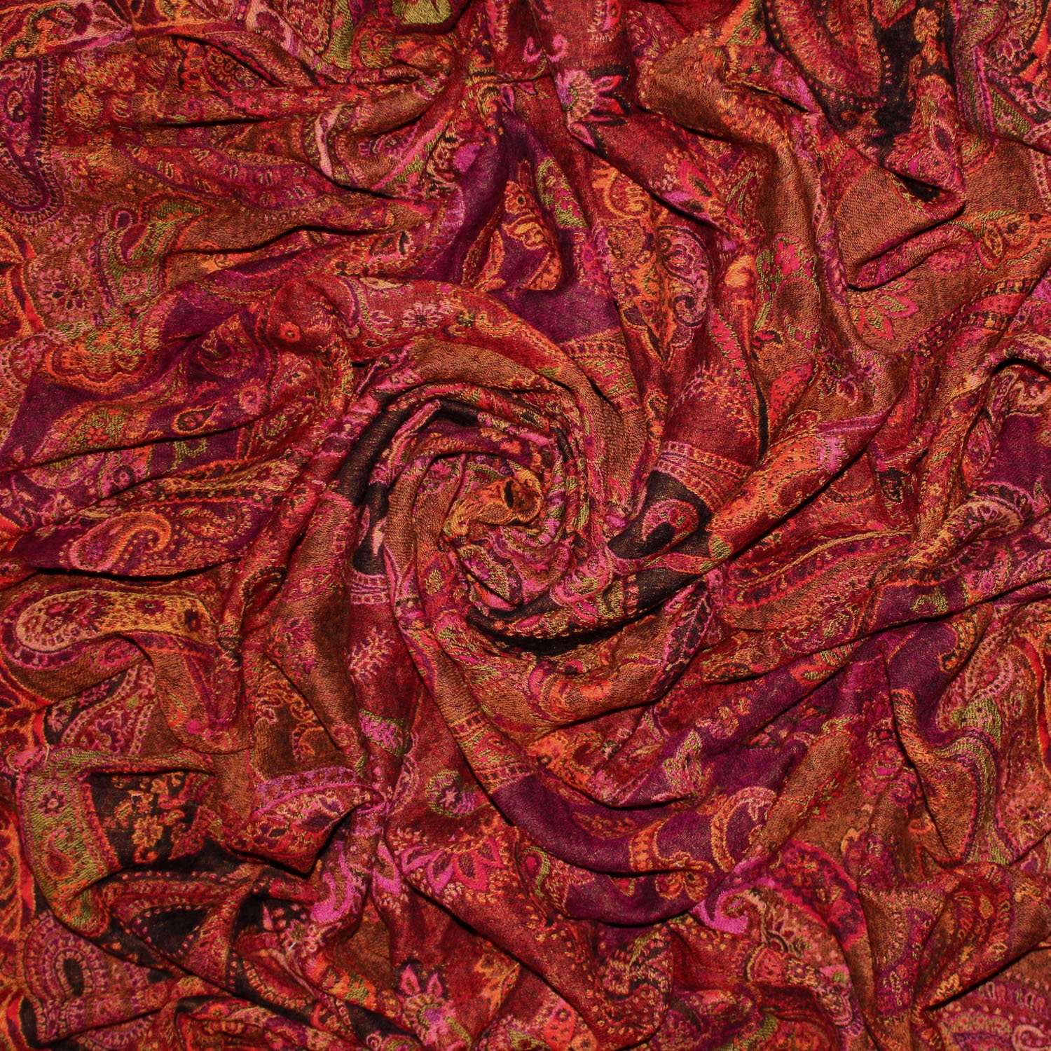 Lorenzo Cana Wolldecke aufwändig Jacquard gewebtes Paisley Muster flauschig weich Decke 100% Wolle Wohndecke Sofadecke Wohndecke Rot in exotischer Eleganz 96120
