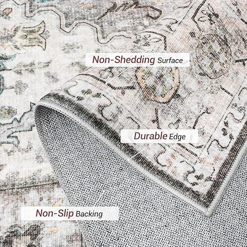 Miniatura 10 de Alfombra lavable de 2 x 6 pies, antideslizante, vintage, para pasillo, alfombra de pasillo de cocina ultrafina, alfombra para pasillo de baño,