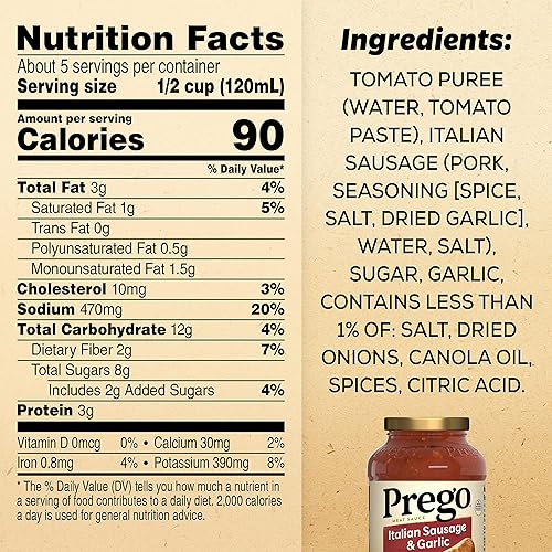 Miniatura 2 de Prego Salsa de pasta, salchicha y salsa de pasta de ajo, 23.5 onzas