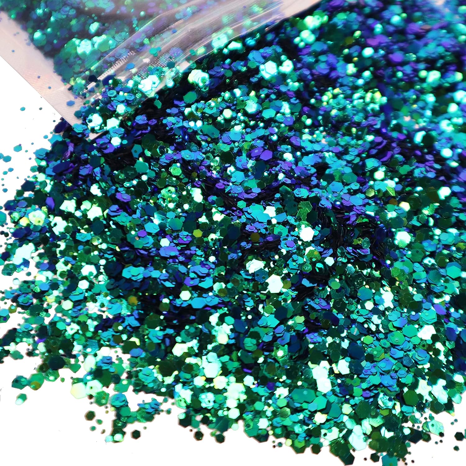 Color Shift - Chunky Cosmetic Glitter ✮ Festival Rave Beauty Makeup Face Body Nail ✮ (Dark Blue/Aqua) : Beauty & Personal Care